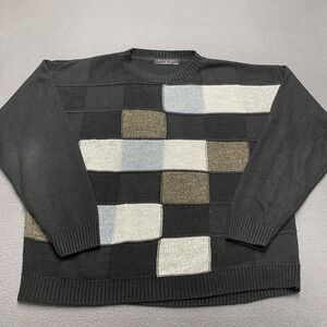 Protege‎ Collection Sweater Mens 2XL Black Colorblock Crewneck Pullover USA Made